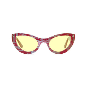 Cat Eye Sunglasses - Red & Gold - Gatsby