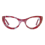 Load image into Gallery viewer, red &amp; gold cat eye glasses
