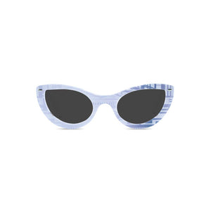 Cat Eye Sunglasses - White & SIlver - Gatsby