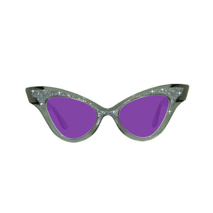 Cat Eye Sunglasses - Black  Glitter - Glimmer