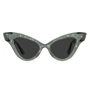 clear black winged cat eye sunglasses