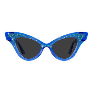 clear blue winged cat eye sunglasses