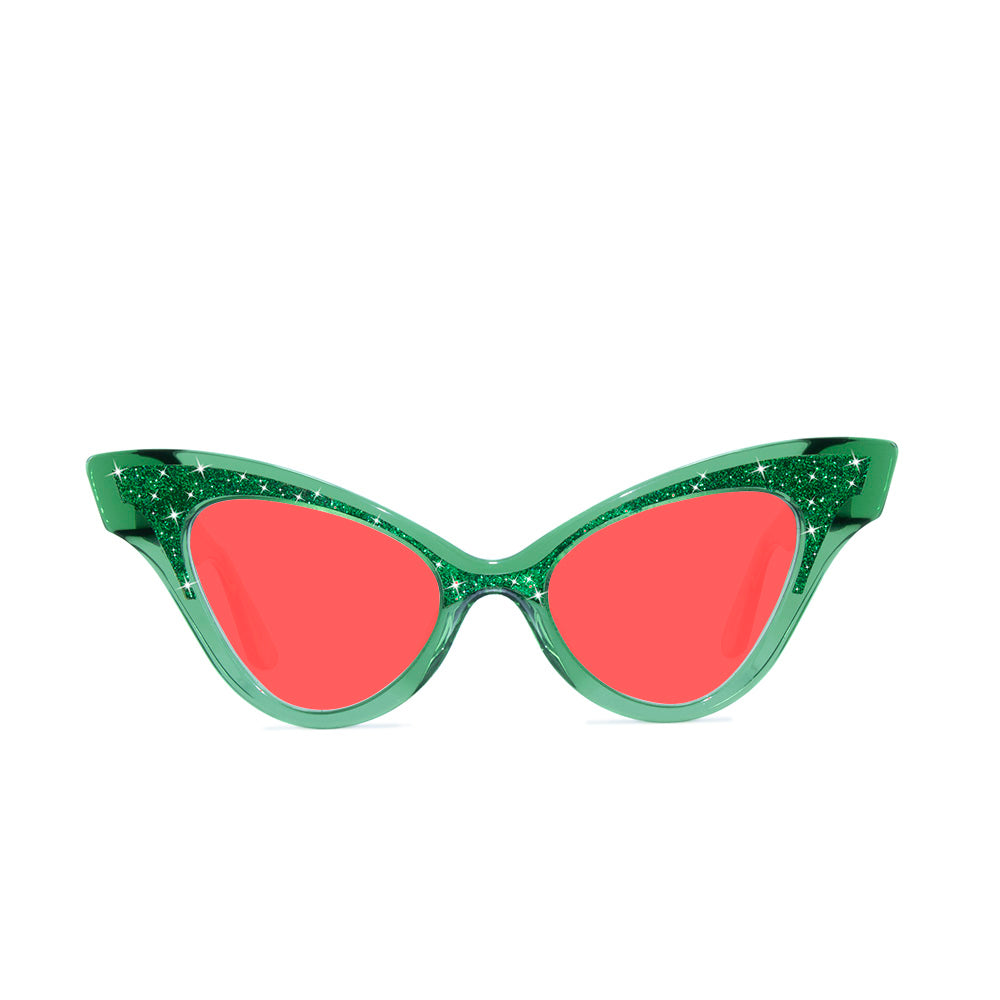 Cat Eye Sunglasses - Green Emerald - Glimmer