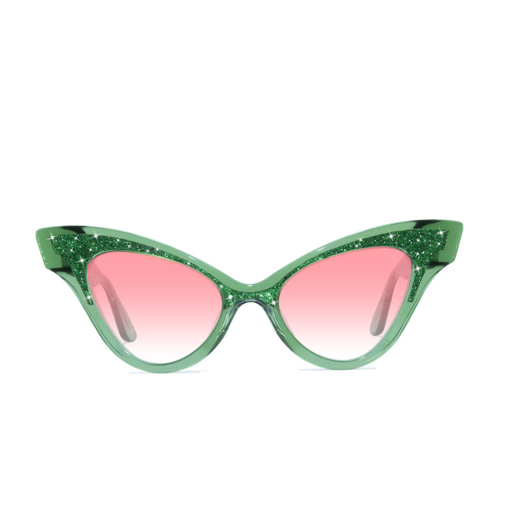 Cat Eye Sunglasses - Green Emerald - Glimmer