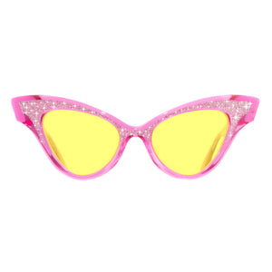 Cat Eye Sunglasses - Pink Glitter - Glimmer