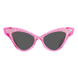 Cat Eye Sunglasses - Pink Glitter - Glimmer