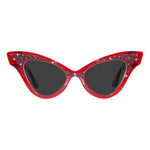 Load image into Gallery viewer, clear red winged cat eye sunglasses
