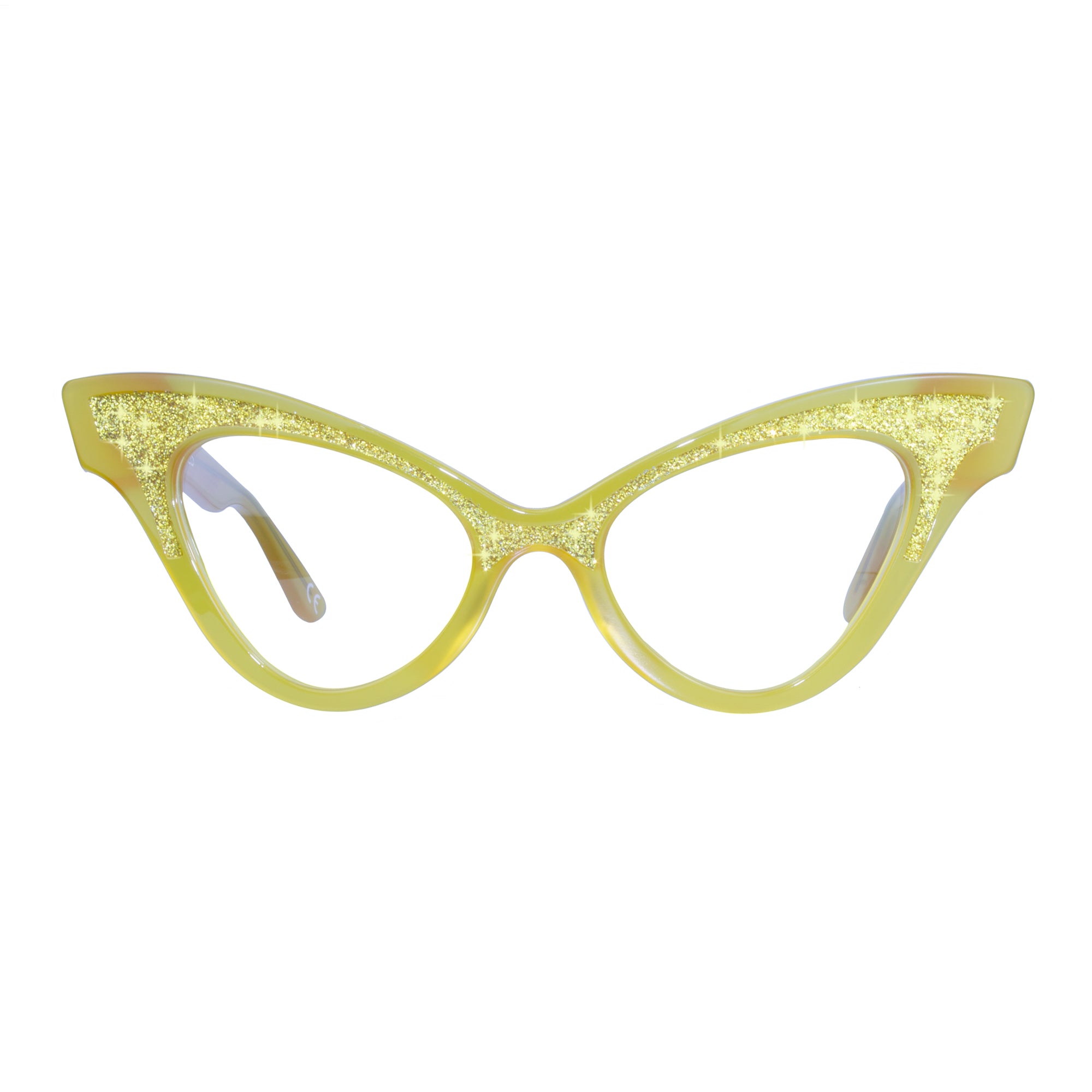 Cat Eye Glasses Frame - Yellow Sunset - Glimmer
