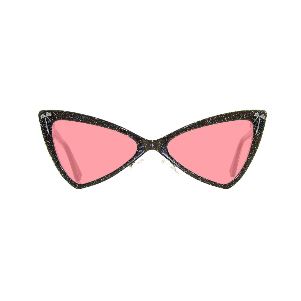 Cat Eye Glasses Frame - Black Glitter - Hedy