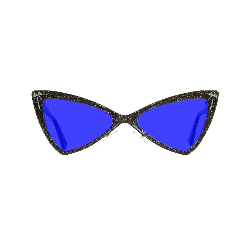 Cat Eye Glasses Frame - Black Glitter - Hedy