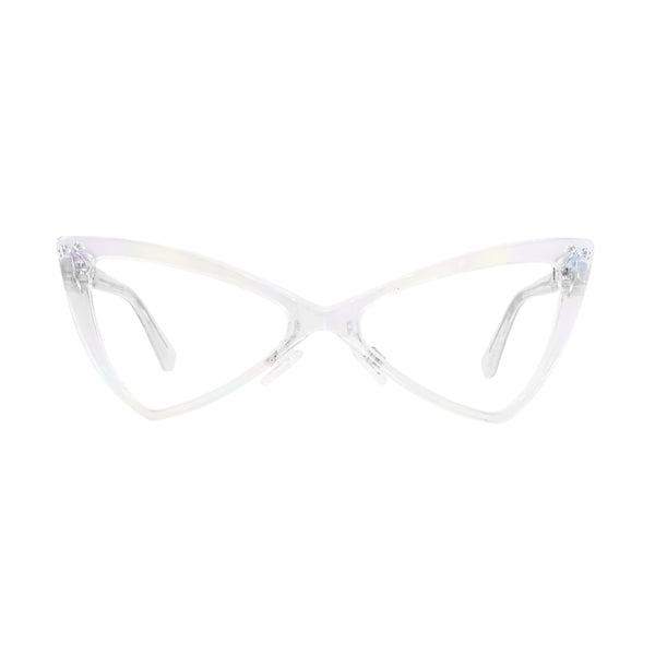 Clear Retro-Vintage Acetate Cat-Eye Full-Rim Eyeglasses