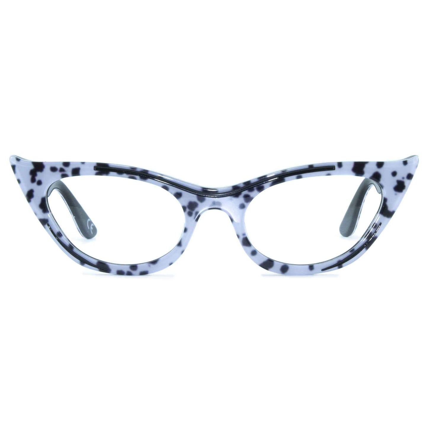 dalmatian print winged cat eye glasses