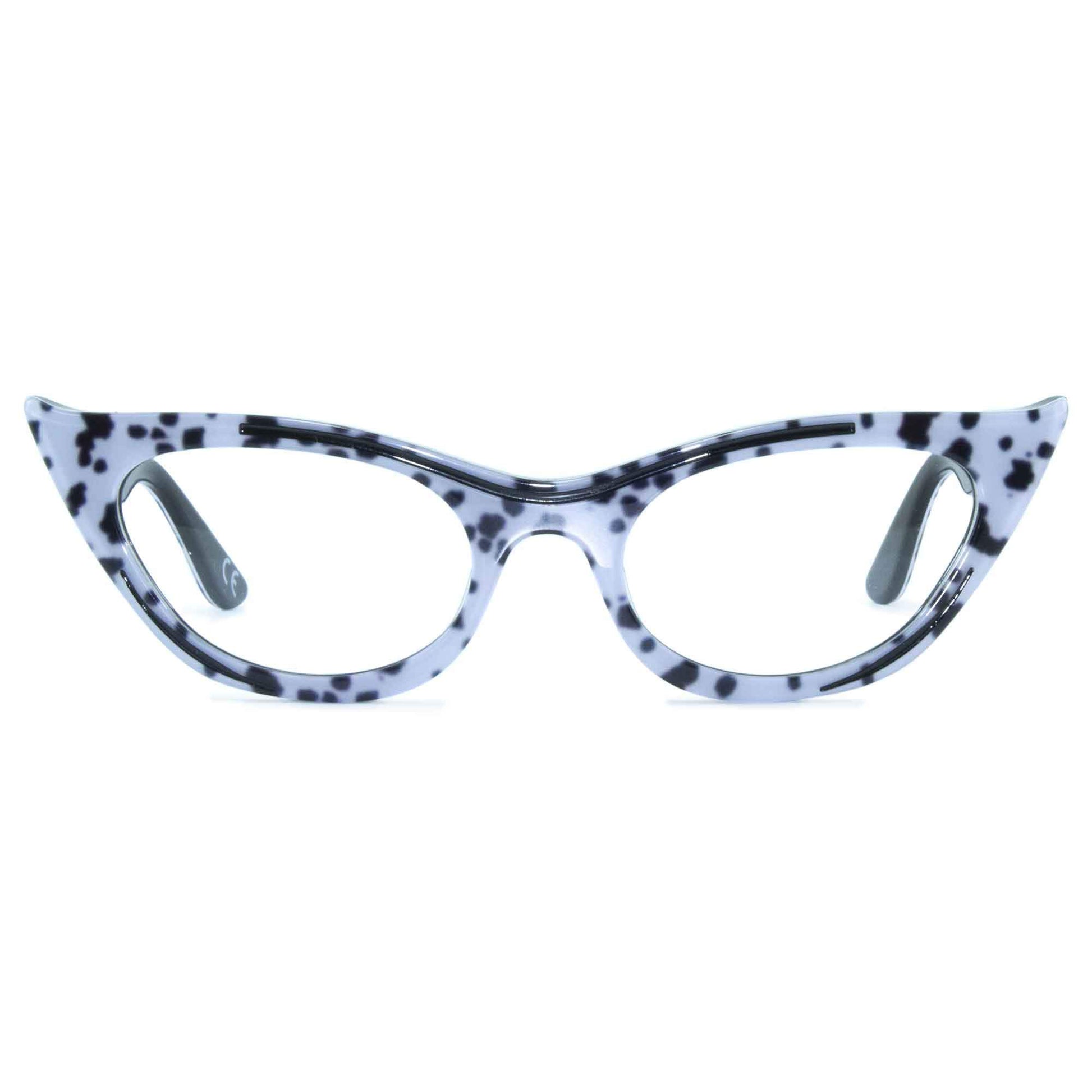 dalmatian print winged cat eye glasses