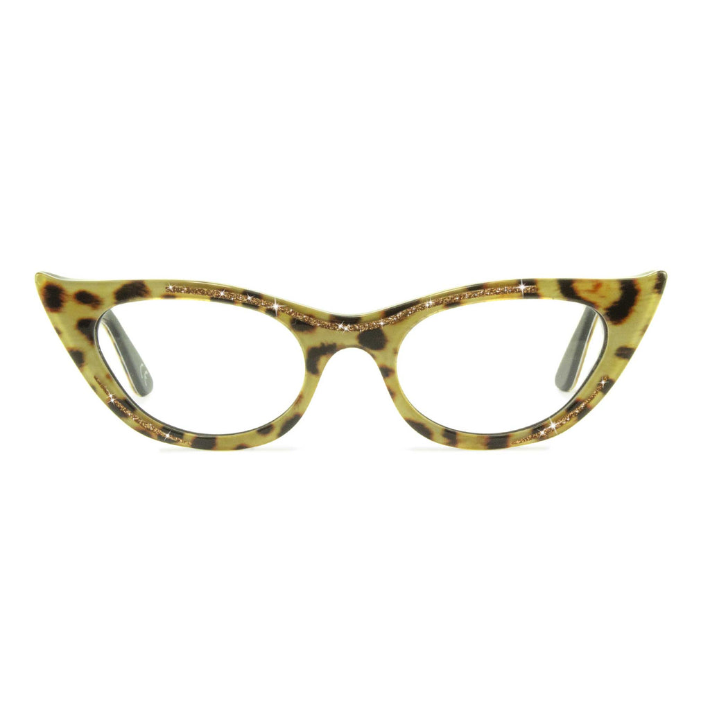 leopard print winged cat eye glasses