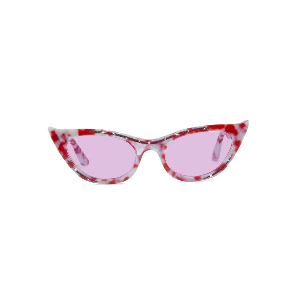 Cat Eye Sunglasses - Red Marble - Lana