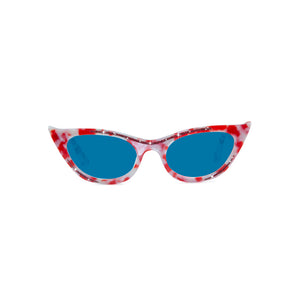 Cat Eye Sunglasses - Red Marble - Lana