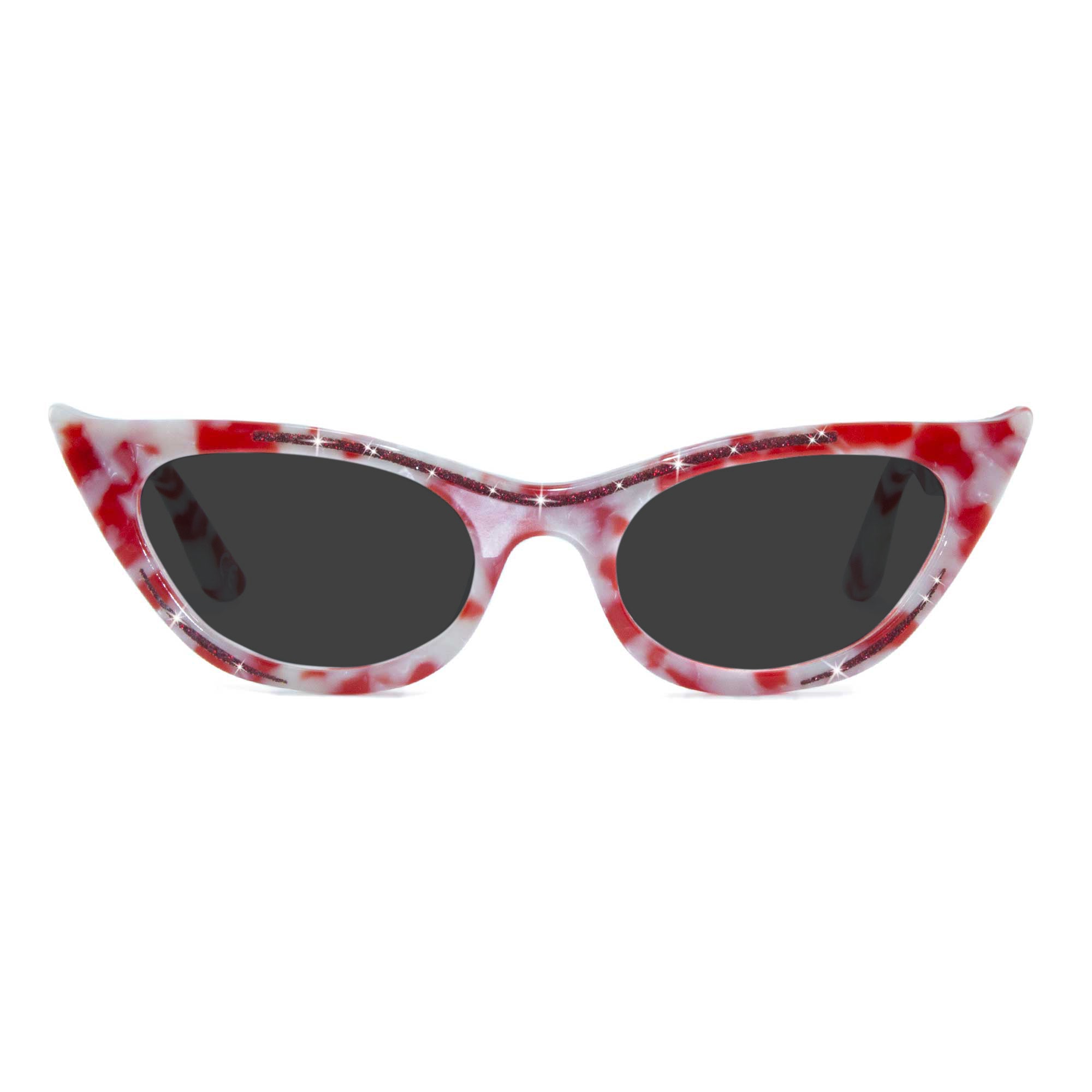 red marble winged cat eye sunglasses