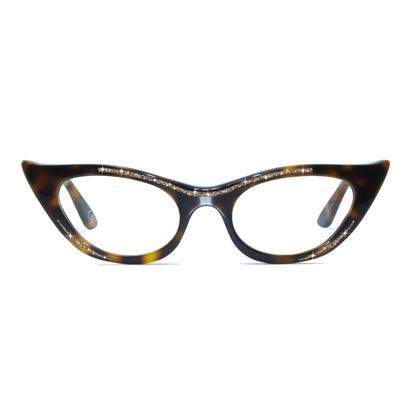tortoiseshell winged cat eye glasses