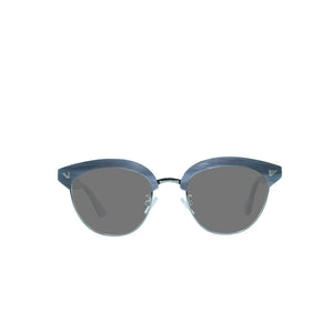 Browline Sunglasses - Grey Wood Effect - Malcolm