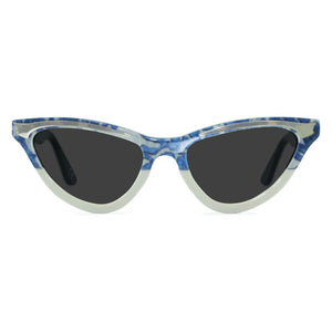 blue lace cat eye sunglasses