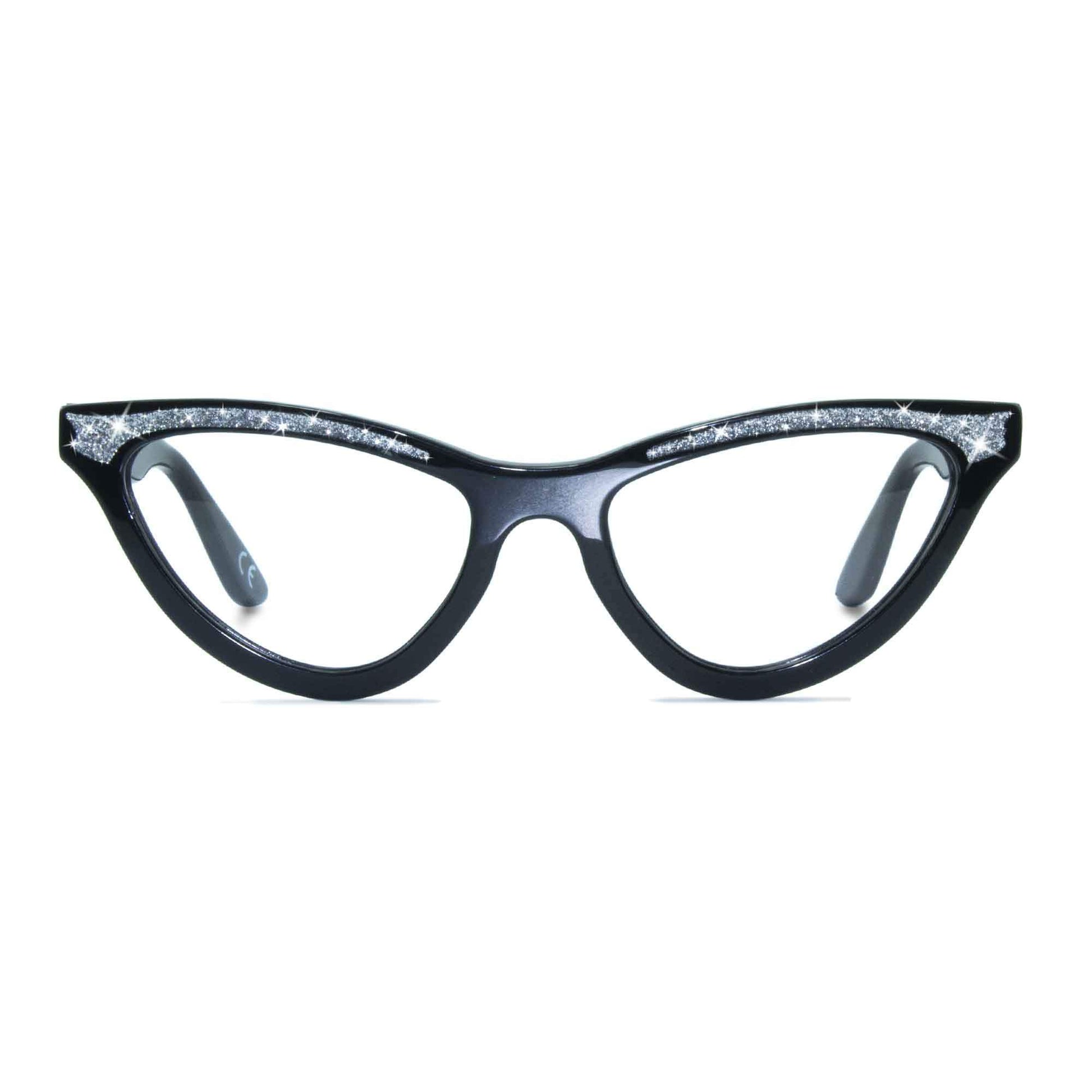 black cat eye glasses