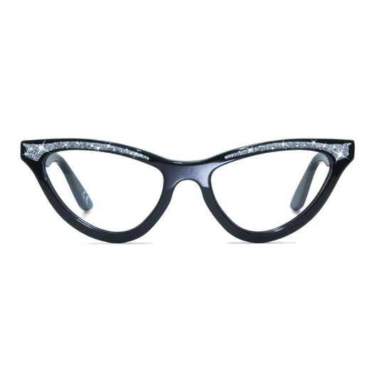 black cat eye glasses