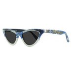 Load image into Gallery viewer, Cat Eye Sunglasses - Blue &amp; Cream - Maryloo
