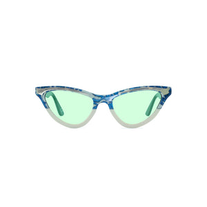 Cat Eye Sunglasses - Blue & Cream - Maryloo