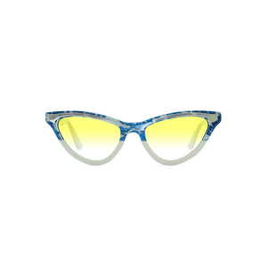 Cat Eye Sunglasses - Blue & Cream - Maryloo