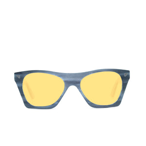 Horn Rimmed Sunglasses - Grey Wood Effect - Oscar