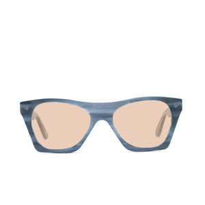 Horn Rimmed Sunglasses - Grey Wood Effect - Oscar