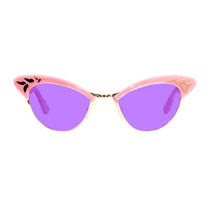 Cat Eye Sunglasses - Pink & Rose Gold - Rita