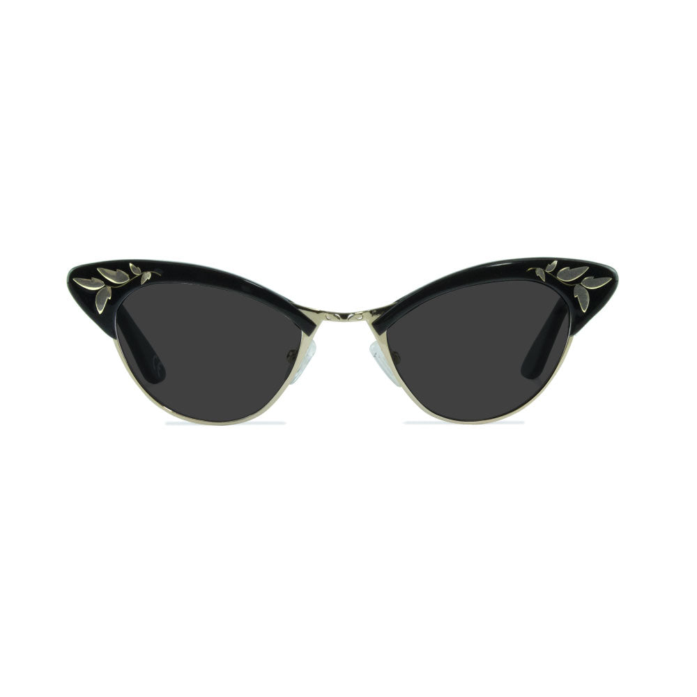 Cat Eye Sunglasses - Black & Gold - Rita