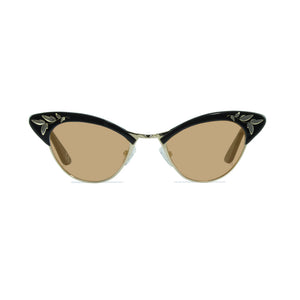 Cat Eye Sunglasses - Black & Gold - Rita
