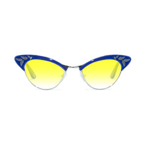 Cat Eye Sunglasses - Blue & SIlver - Rita