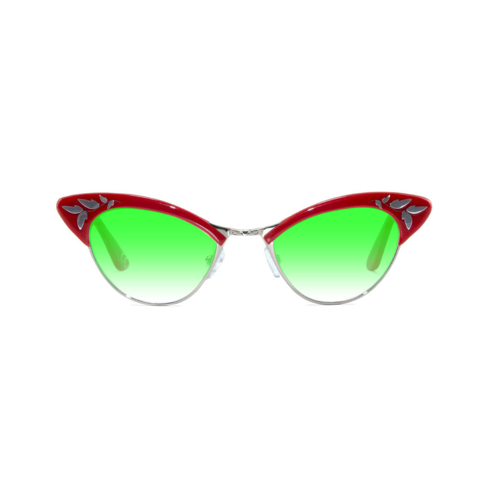 Cat Eye Sunglasses - Red & Gold - Rita