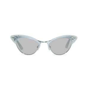 Cat Eye Sunglasses - White & Silver - Rita