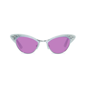 Cat Eye Sunglasses - White & Silver - Rita