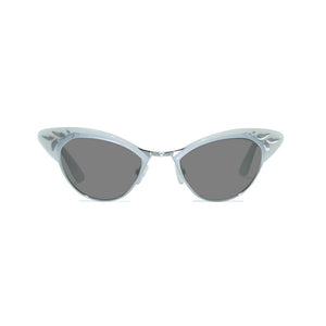 Cat Eye Sunglasses - White & Silver - Rita