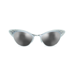 Cat Eye Sunglasses - White & Silver - Rita