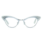 Load image into Gallery viewer, white &amp; silver cat eye glasses
