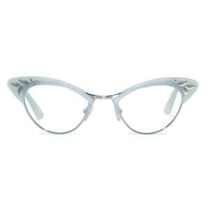 white & silver cat eye glasses